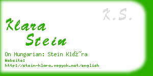 klara stein business card